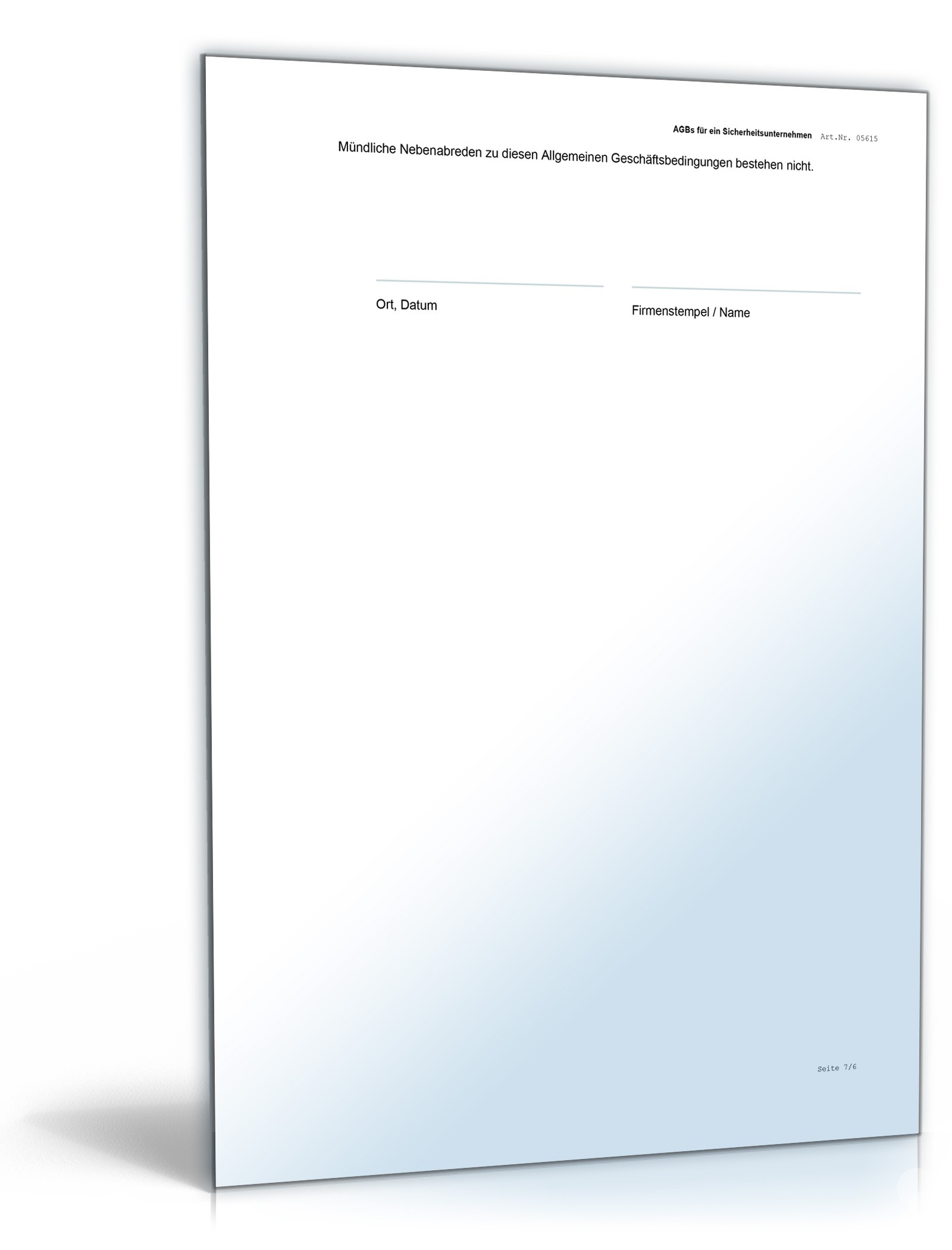 AGB Sicherheitsunternehmen Word. Seite: 6