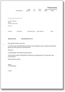 Einspruch Steuerbescheid Wahrung Rechtsbehelfsfrist Word