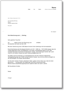 Baueinstellungsanzeige durch Bauunternehmer Word