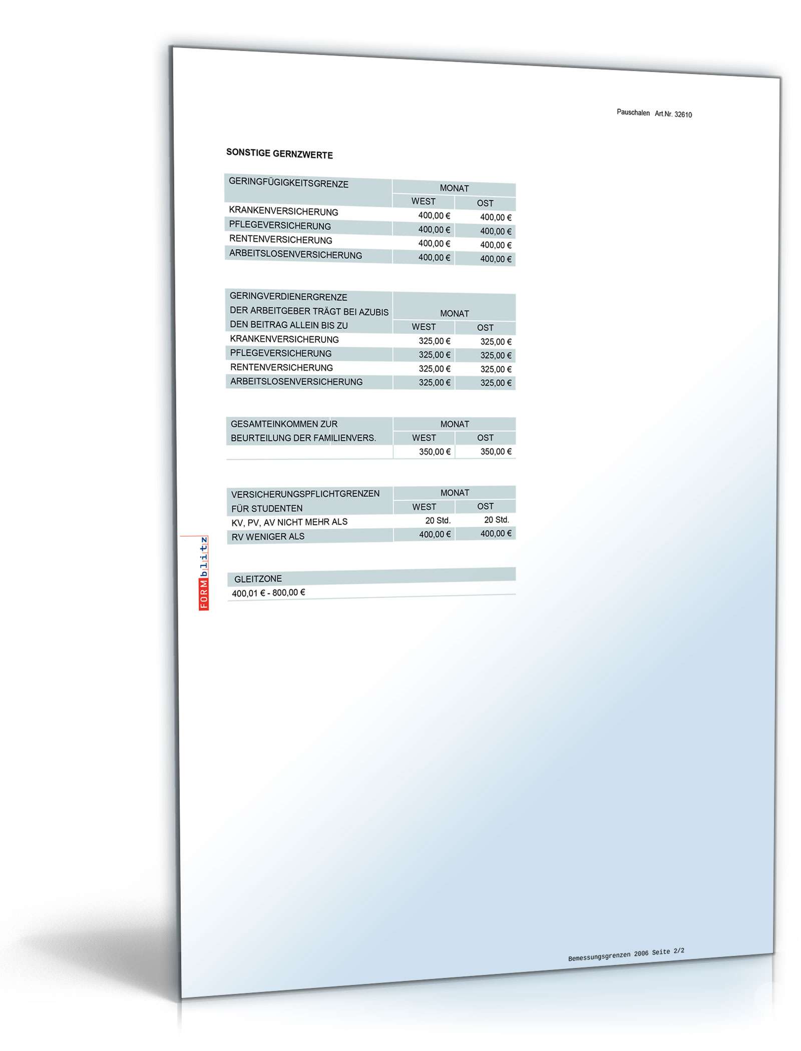 Diverse Pauschalsätze 2010/2011 Excel. Seite: 12