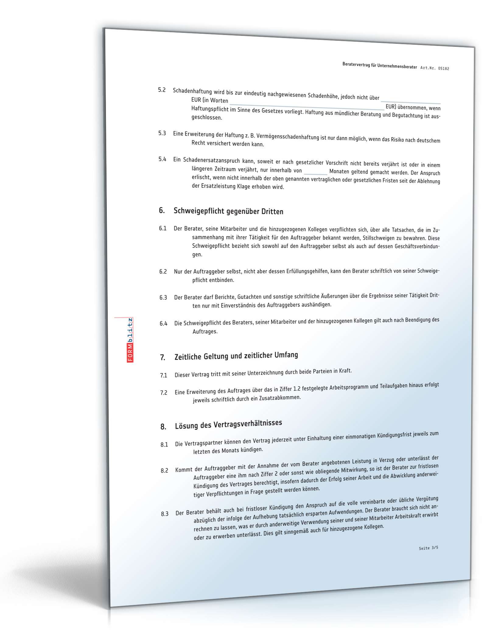 Beratervertrag Unternehmensberater PDF. Seite: 3