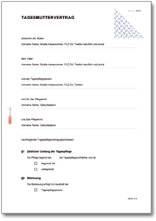 Tagesmuttervertrag Word