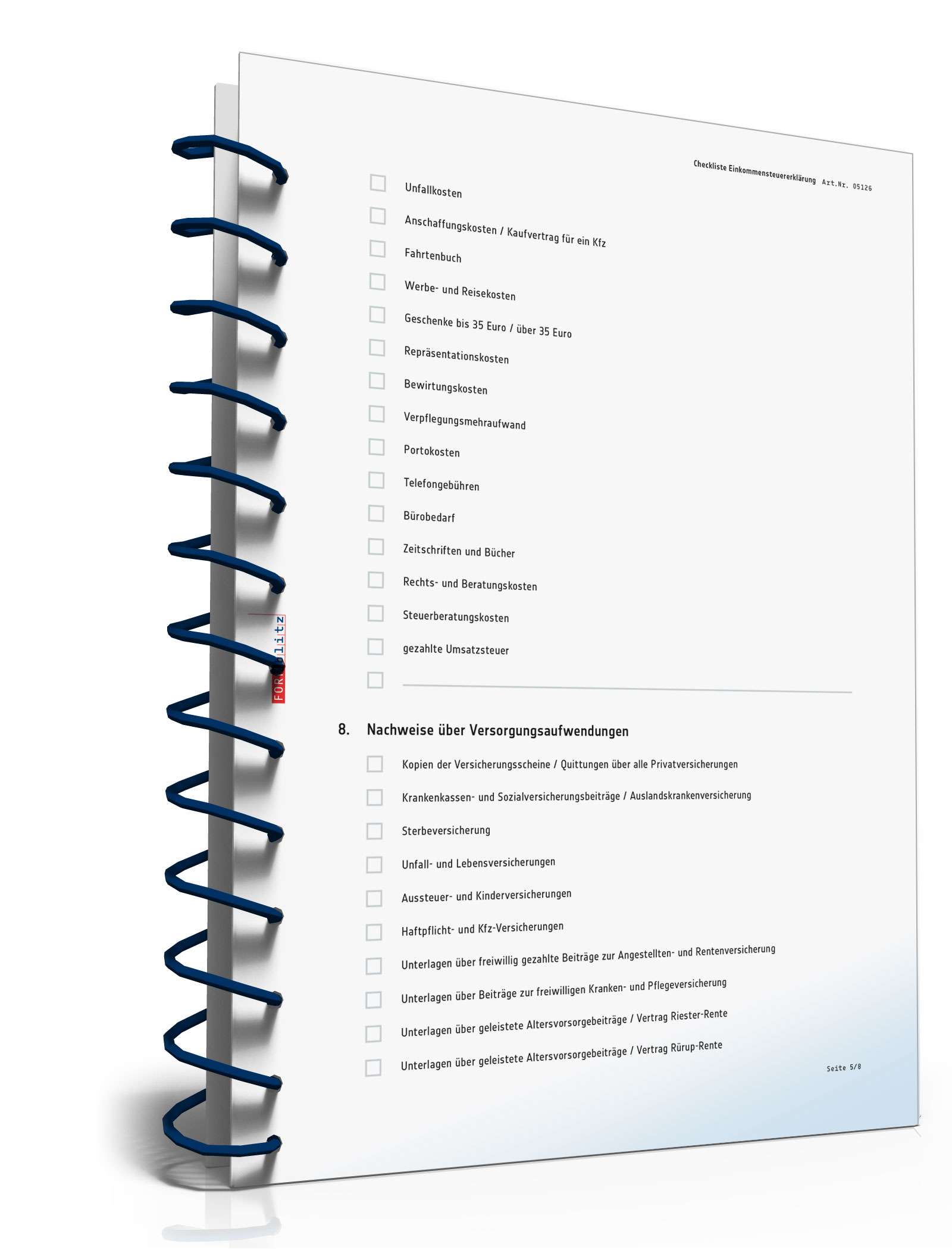 Checkliste Gespräch beim Steuerberater PDF. Seite: 5