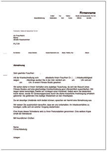 Abmahnung wegen vorgetäuschter Arbeitsunfähigkeit Word