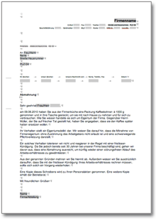 Abmahnung wegen Bagatelldelikt Word