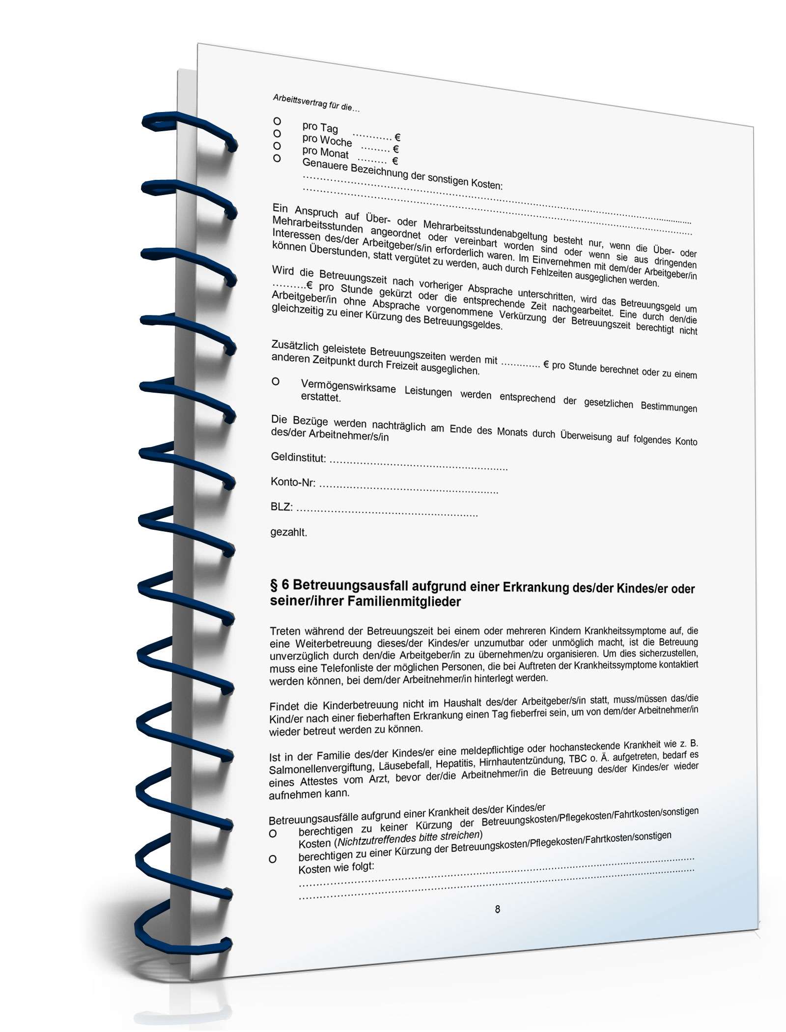 Ratgeber zum Arbeitsvertrag in der Kinderbetreuung  PDF. Seite: 8