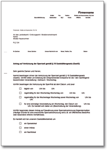 Antrag auf Verkürzung oder Aufhebung der Sperrzeit Word