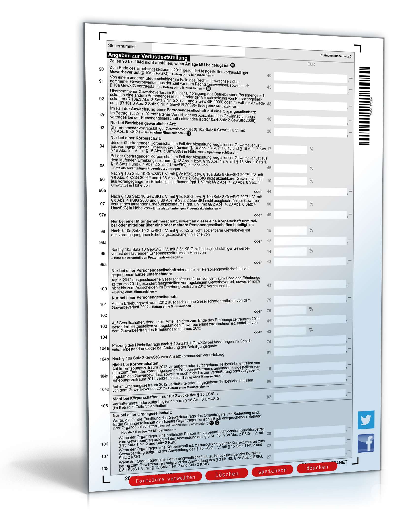 Gewerbesteuererklärung 2012 PDF. Seite: 4