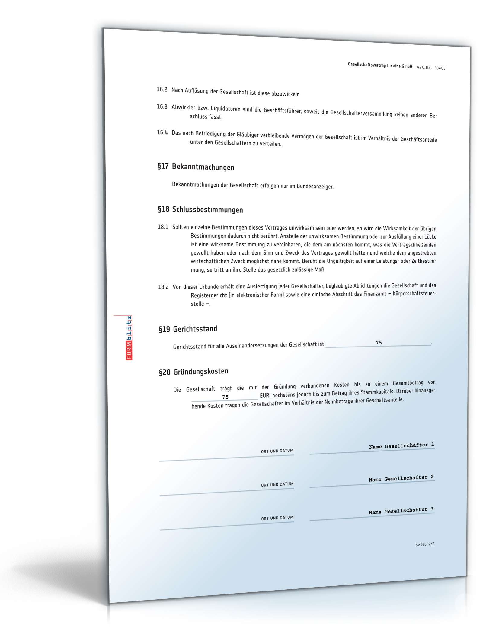 GmbH-Gesellschaftsvertrag PDF. Seite: 7