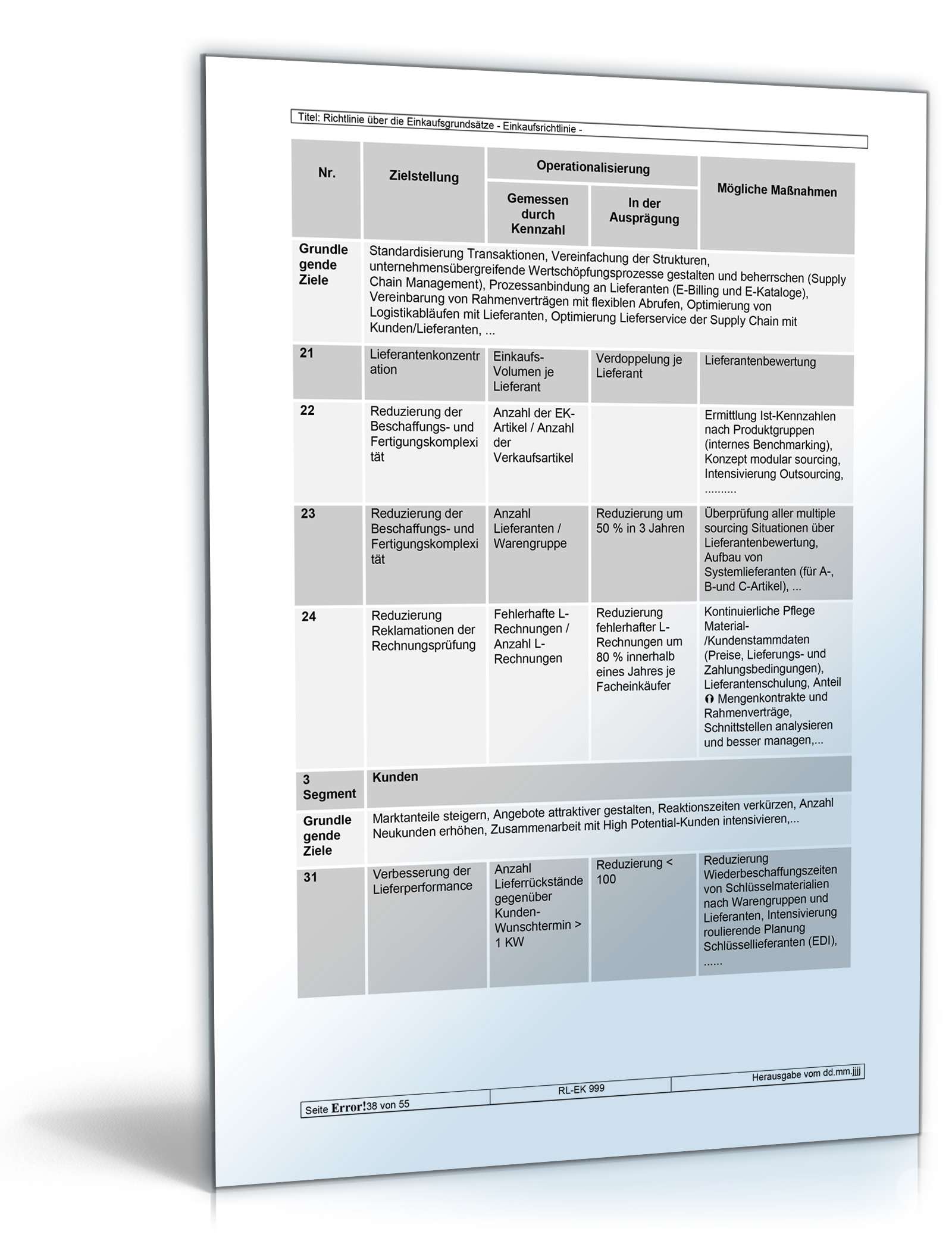 Richtlinien über die Einkaufsgrundsätze Word. Seite: 38