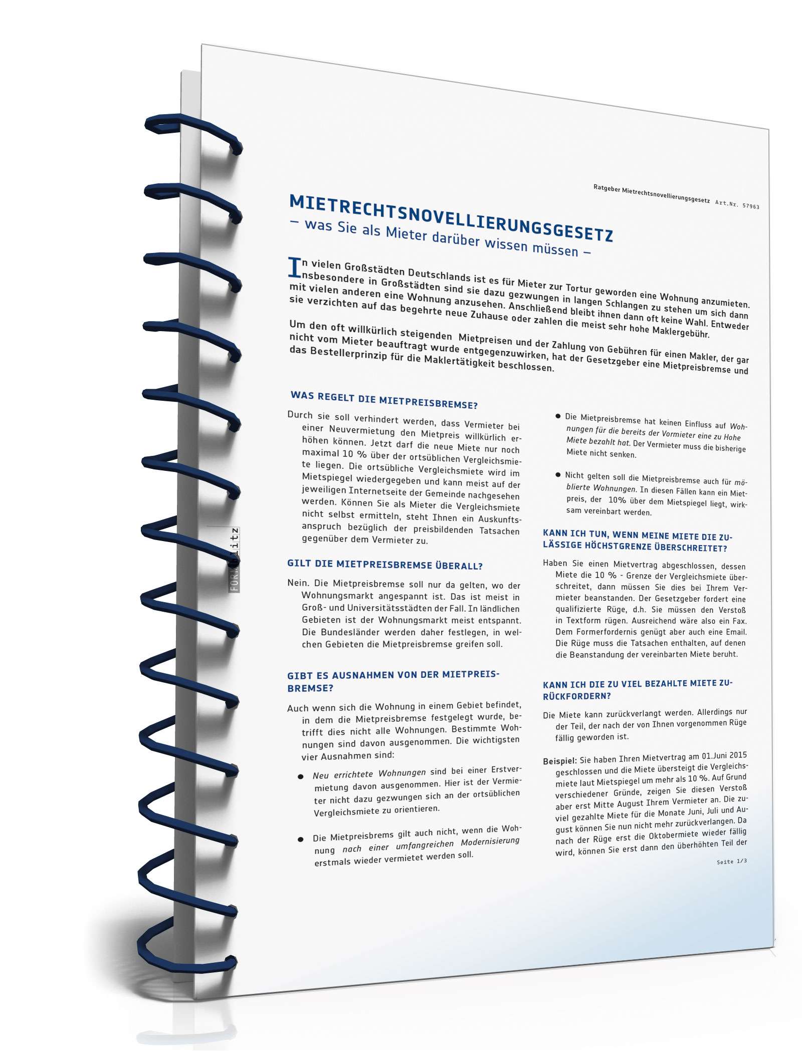 Ratgeber Mietrechtsnovellierungsgesetz für Mieter PDF