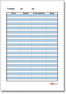 Trinkplan Excel