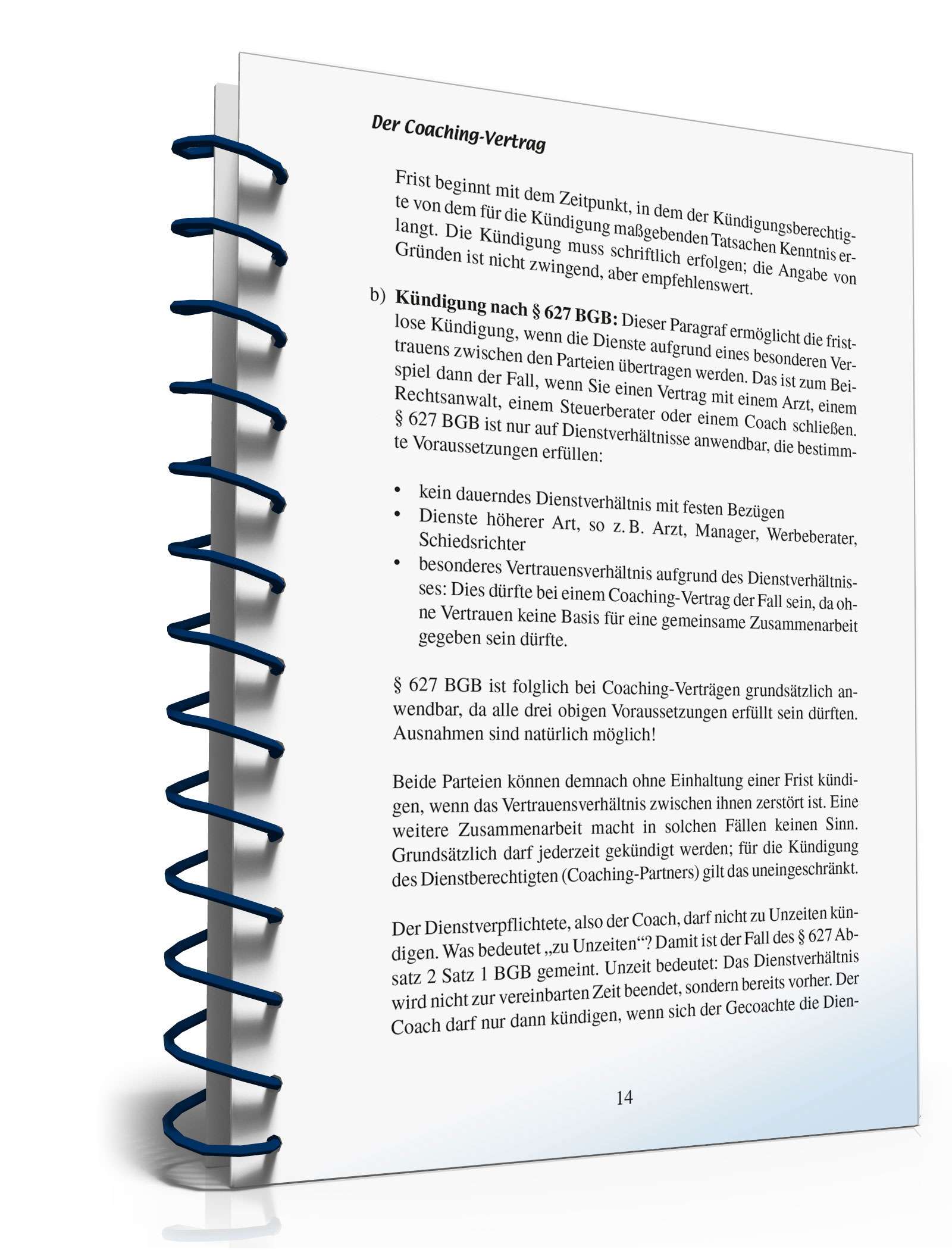 Coaching-Vertrag Ratgeber PDF. Seite: 14