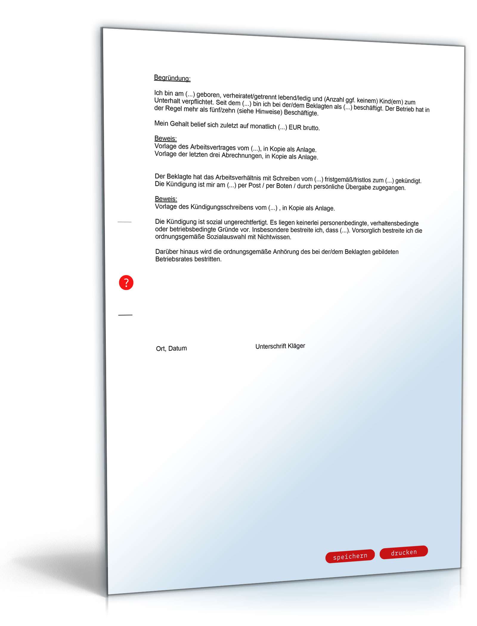 Kündigungsschutzklage PDF. Seite: 2