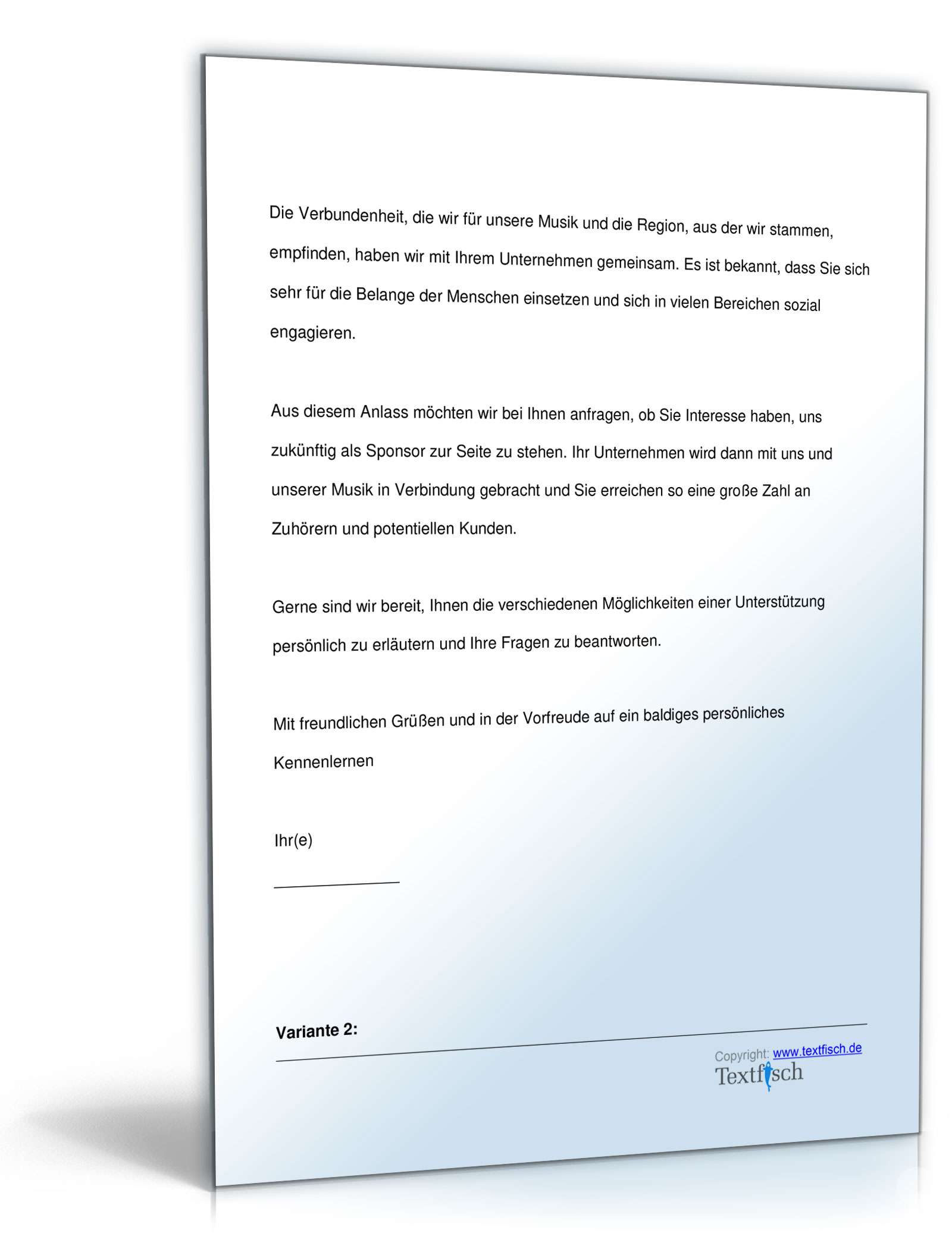 Sponsor Chor/Musikprojekt PDF. Seite: 2