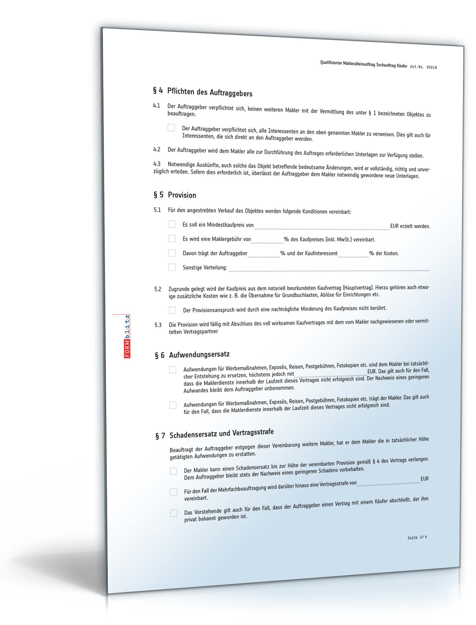 Qualifizierter Makleralleinauftrag Suchauftrag Käufer PDF. Seite: 3