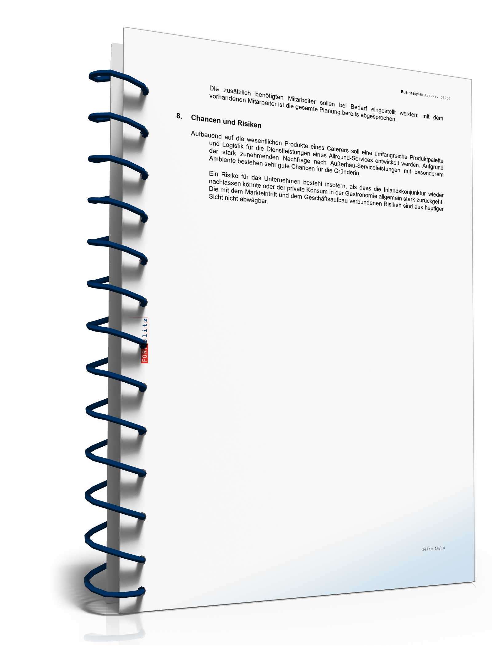 Businessplan Catering-Service Excel. Seite: 15