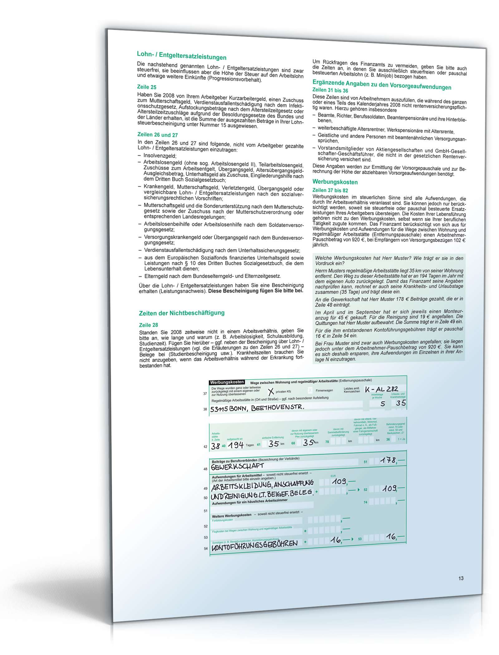 Einkommensteuererklärung 2008 PDF. Seite: 17