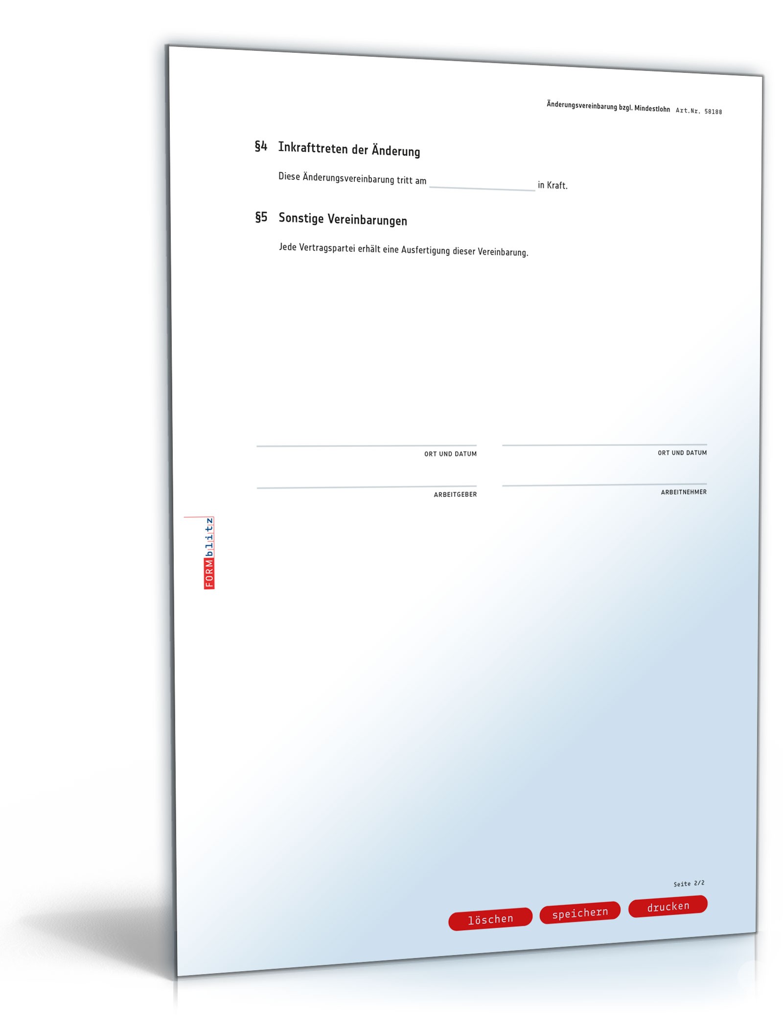 Änderungsvereinbarung Mindestlohn PDF. Seite: 2