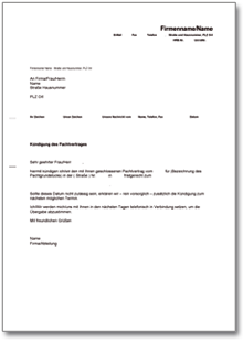 Kündigung Pachtvertrag Word