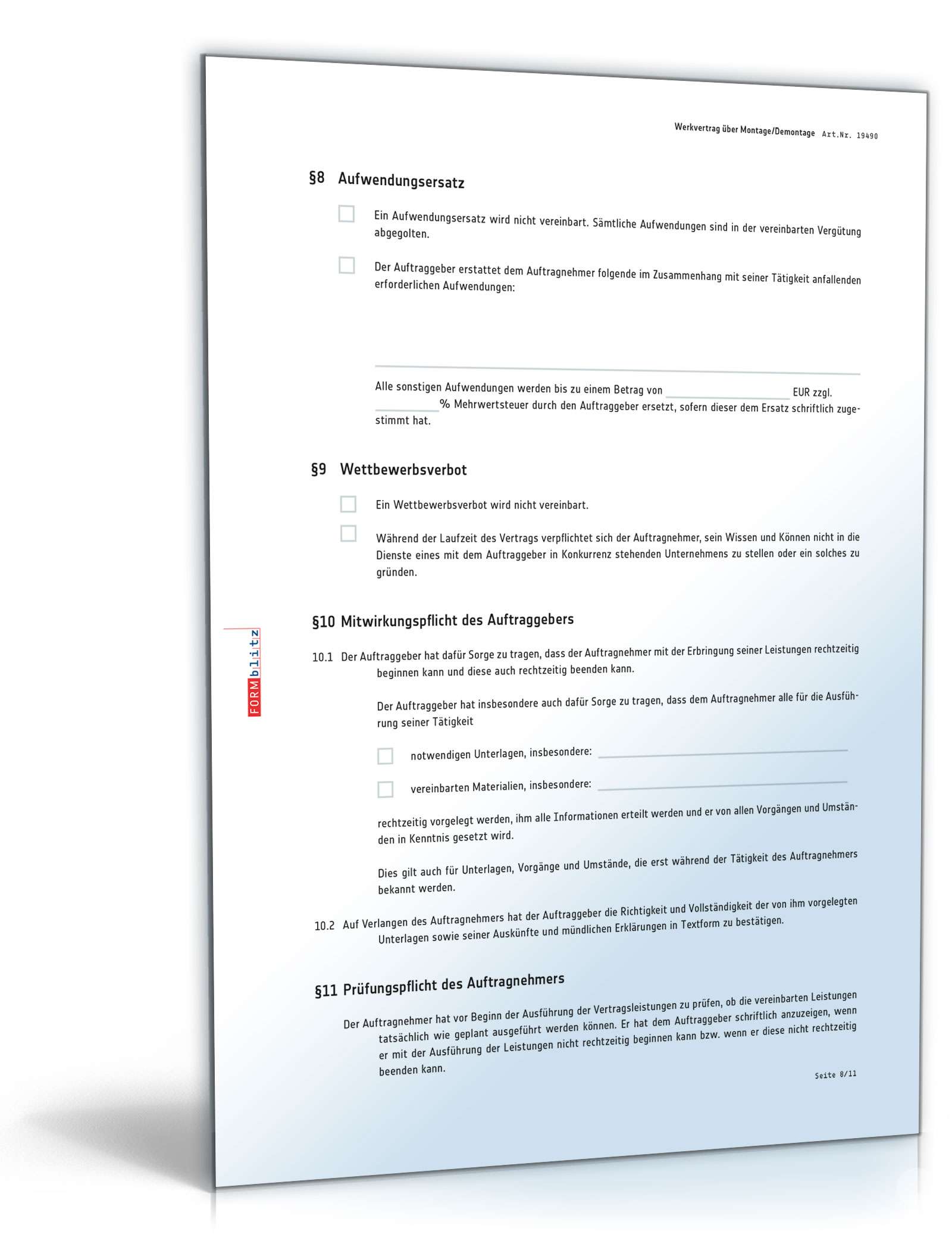 Werkvertrag Montage oder Demontage PDF. Seite: 8