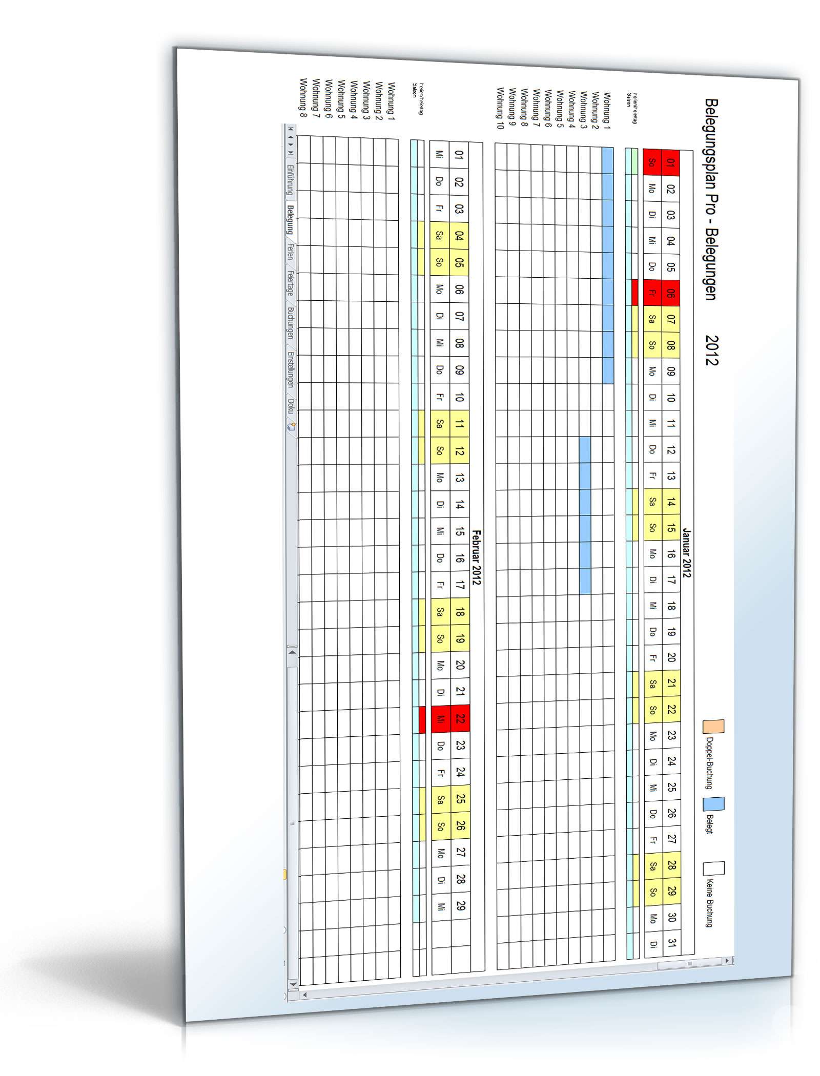 Belegungsplan Pro Excel