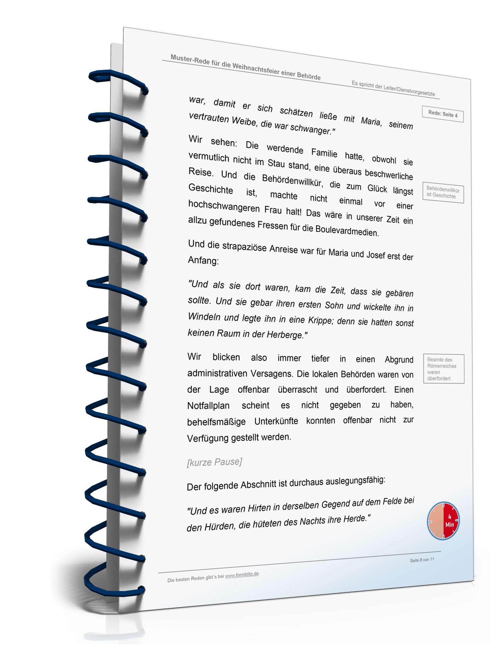 Rede Weihnachtsfeier in einer Verwaltungsbehörde Word. Seite: 8