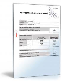 Anfahrtskostenrechner für Handwerker Excel