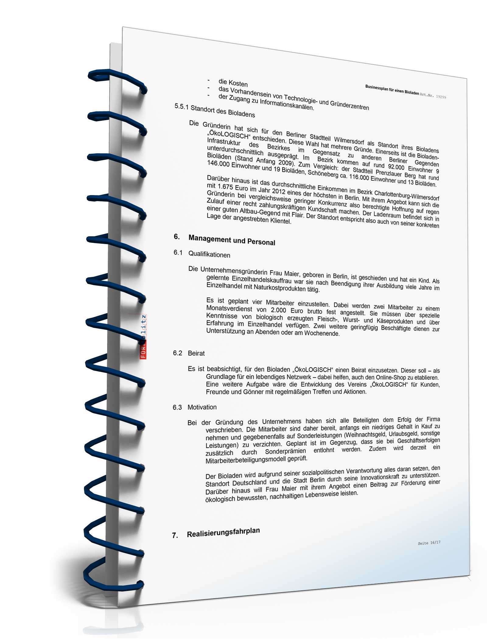 Businessplan Bioladen Excel. Seite: 19