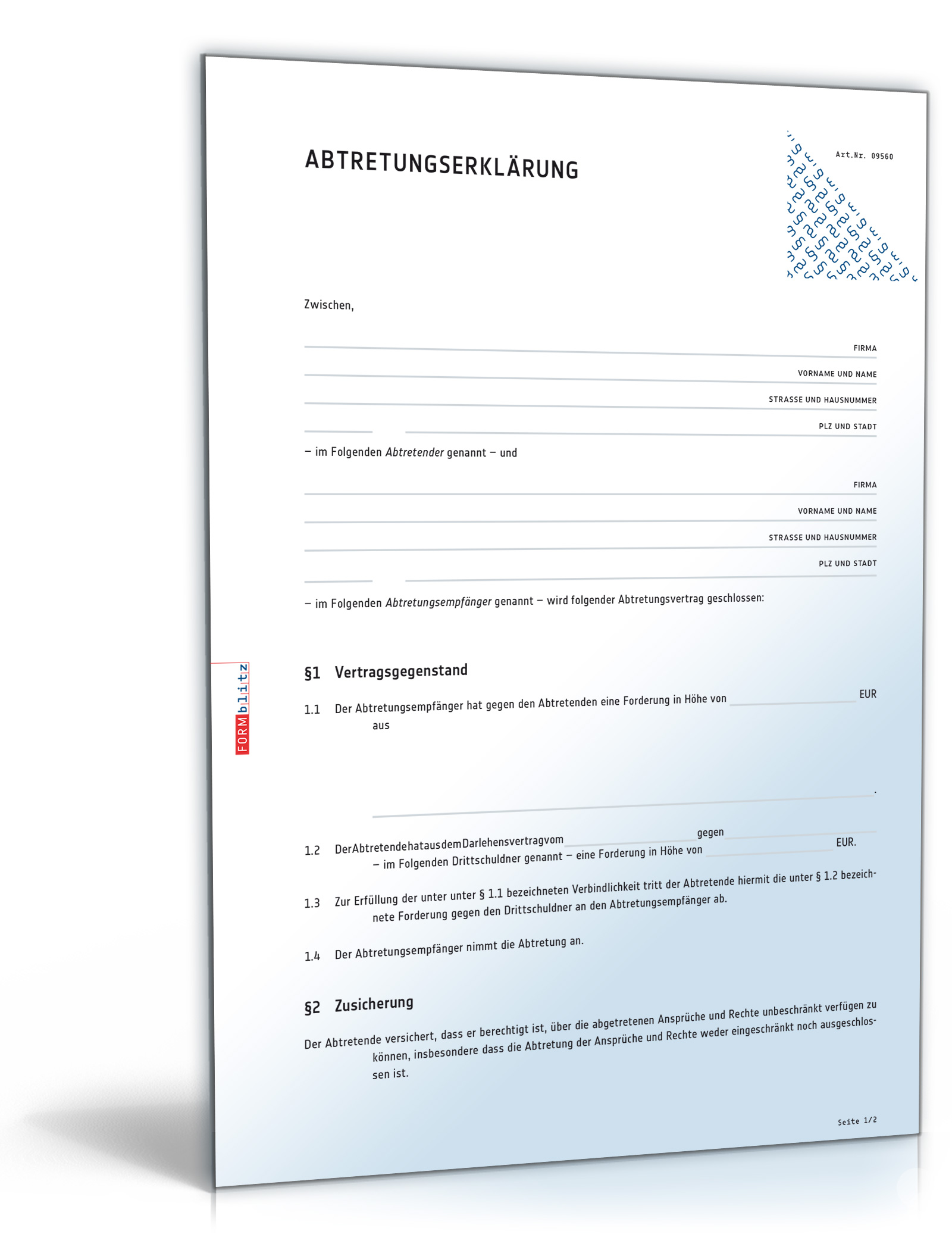 Abtretungserklärung PDF