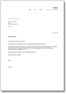 Bitte um bevorzugte Bearbeitung beim Finanzamt Word