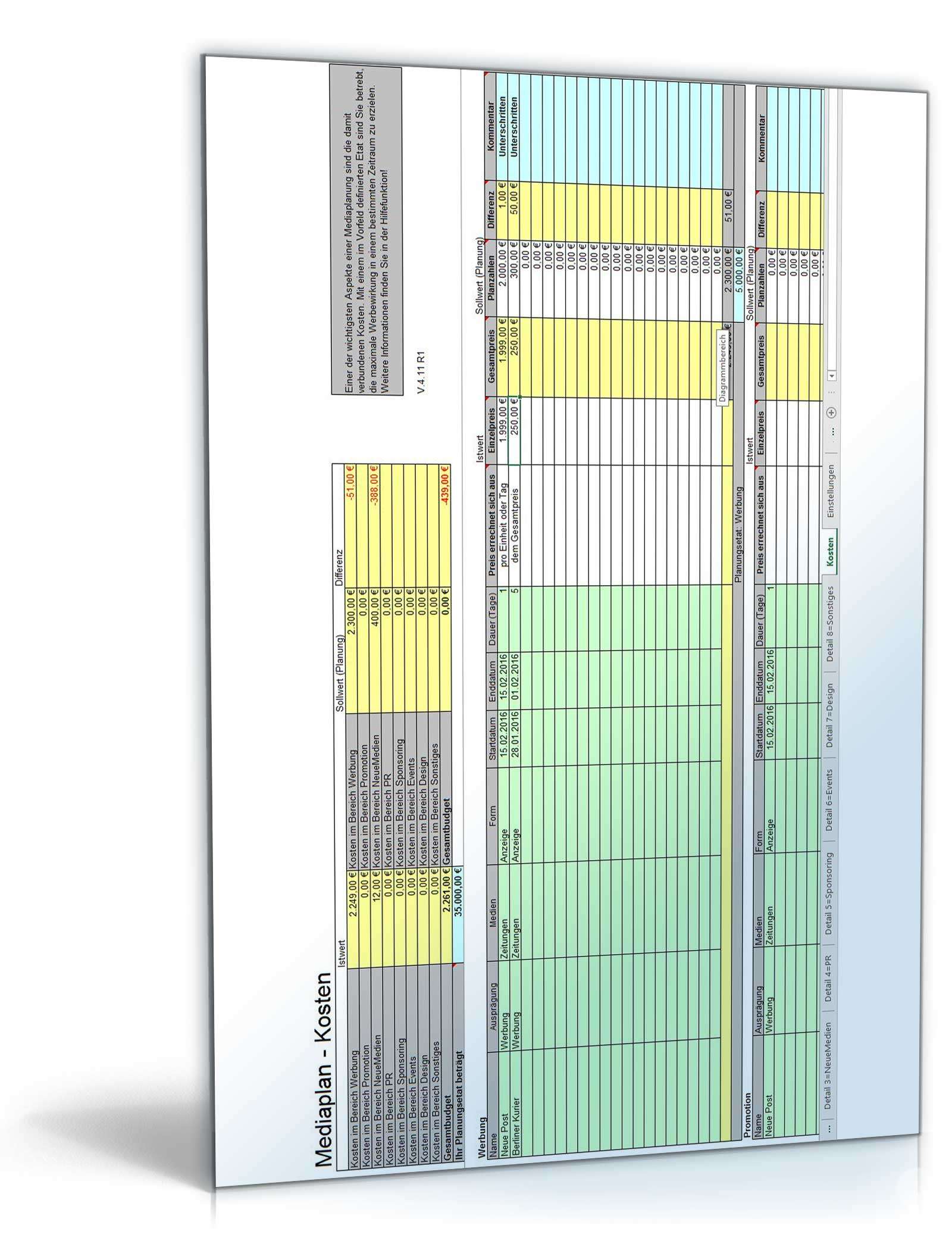 Mediaplan 2016 PRO Excel. Seite: 2