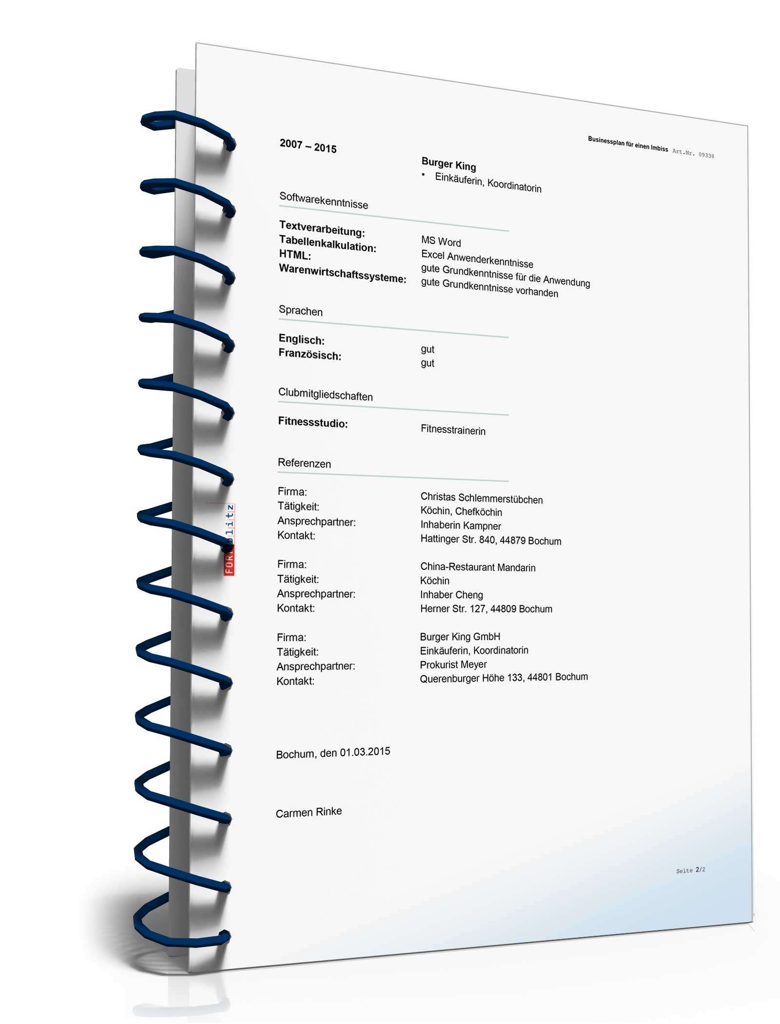Businessplan Imbiss Excel. Seite: 17