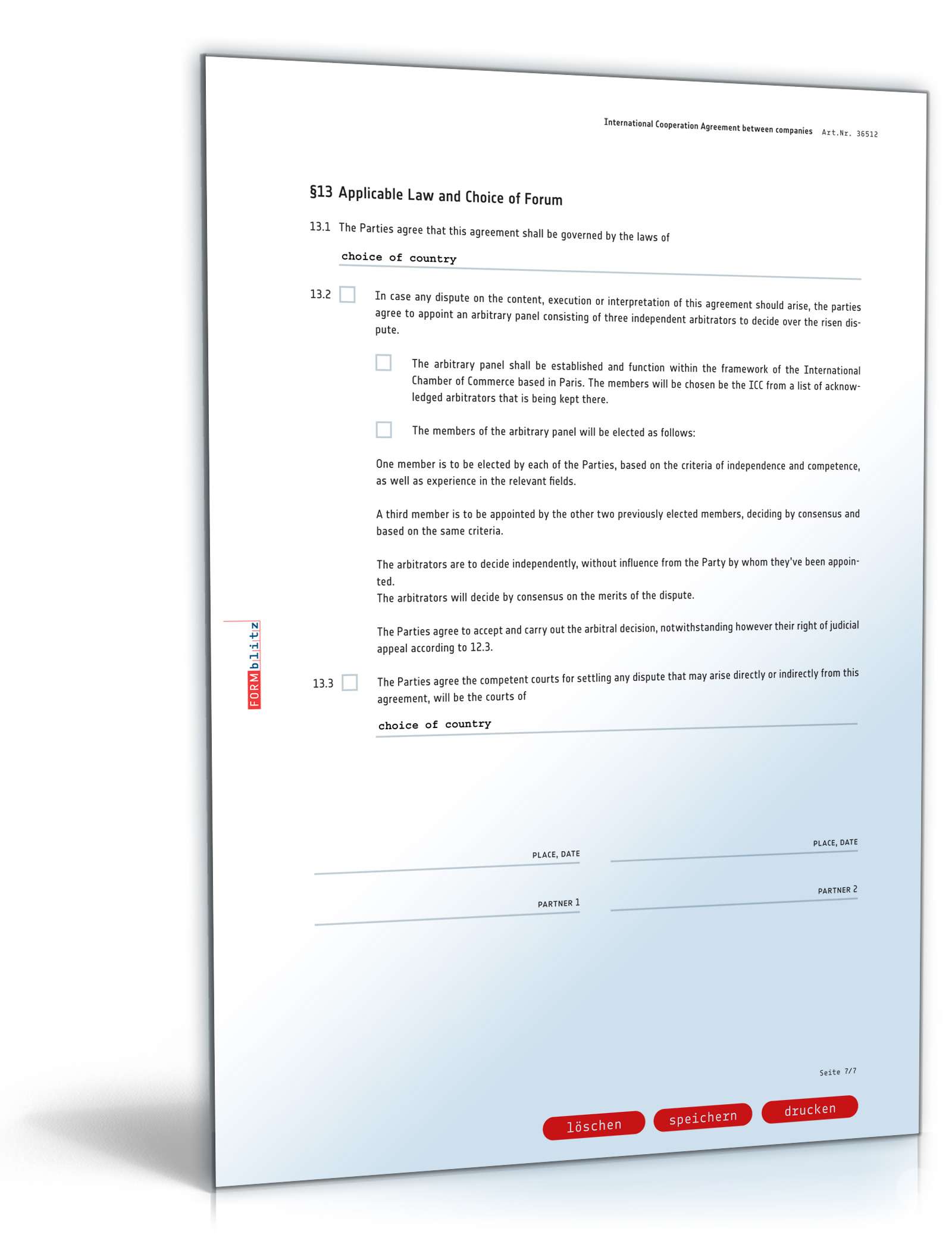 Internationaler Kooperationsvertrag Englisch PDF. Seite: 7