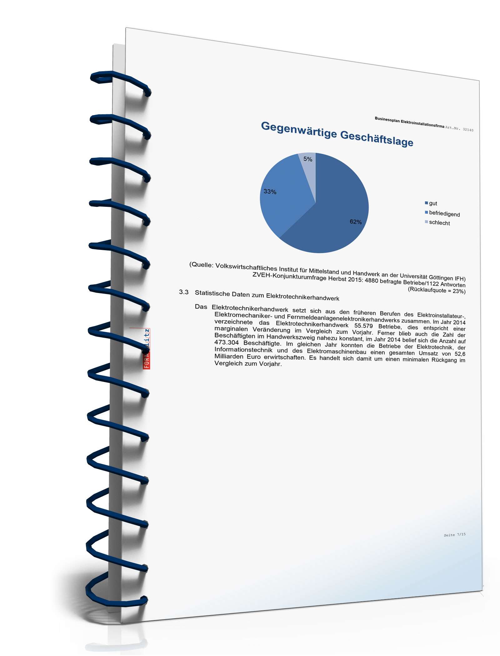 Businessplan Elektroinstallationsbetrieb Excel. Seite: 5