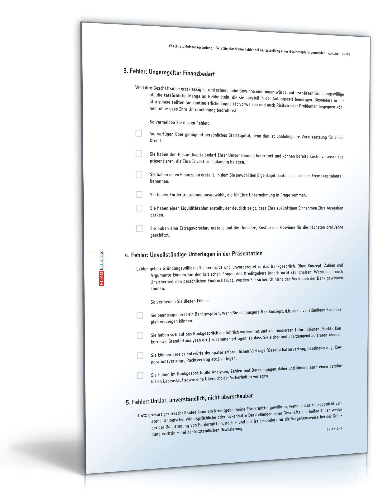 Start-up-Gründerset kompakt Excel. Seite: 7