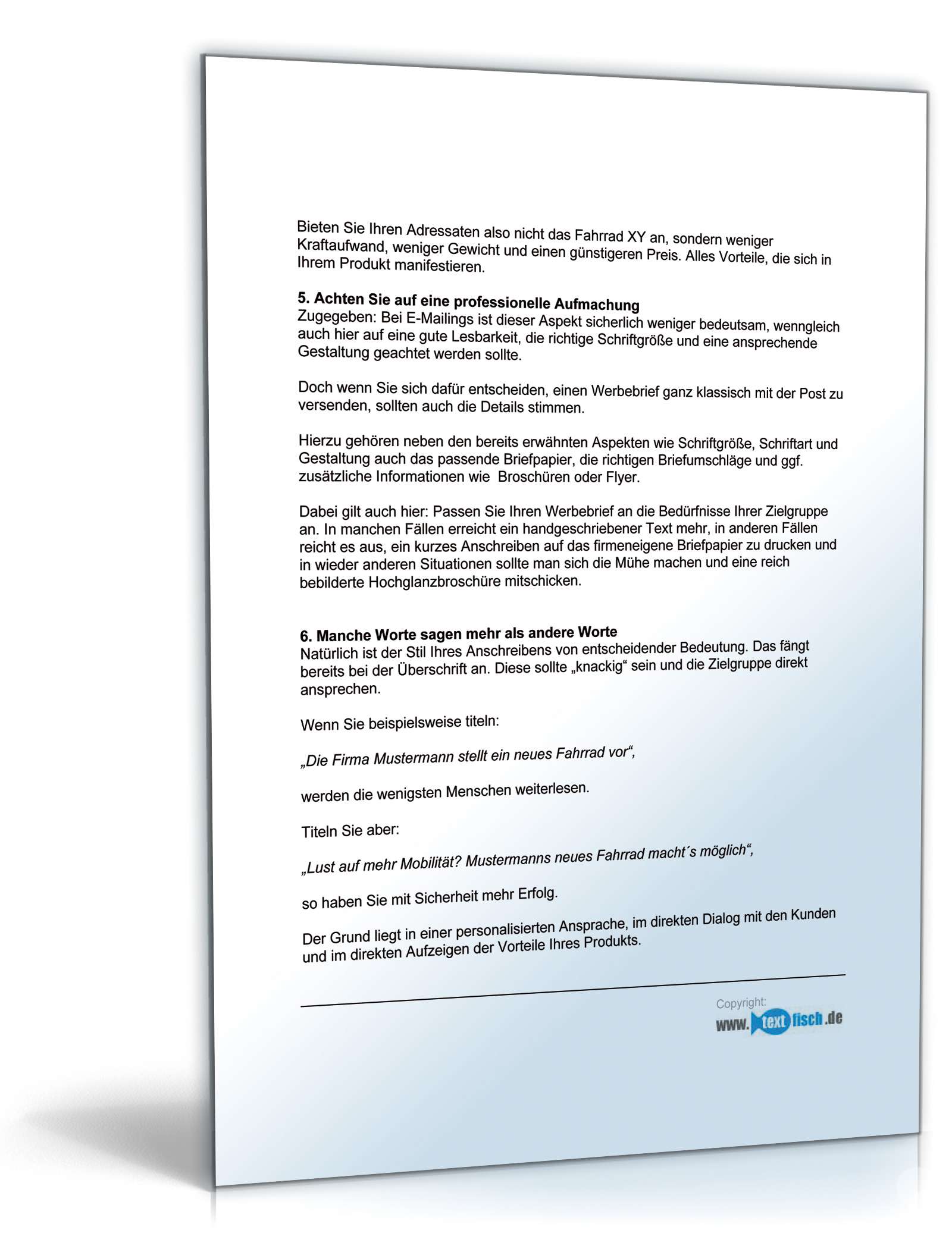 Begleitbrief zum Werbebrief Schlüsseldienst PDF. Seite: 4