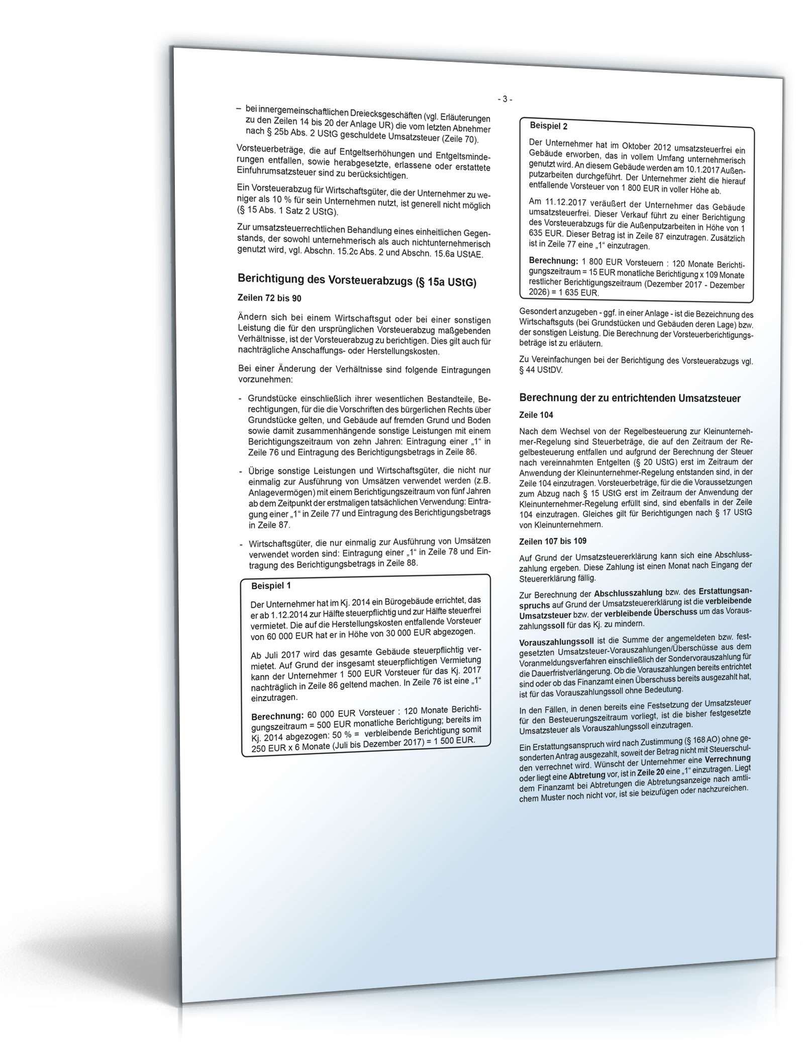 Anleitung zur Umsatzsteuererklärung 2017 PDF. Seite: 4