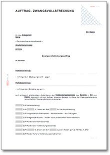 Zwangsvollstreckungsantrag Word