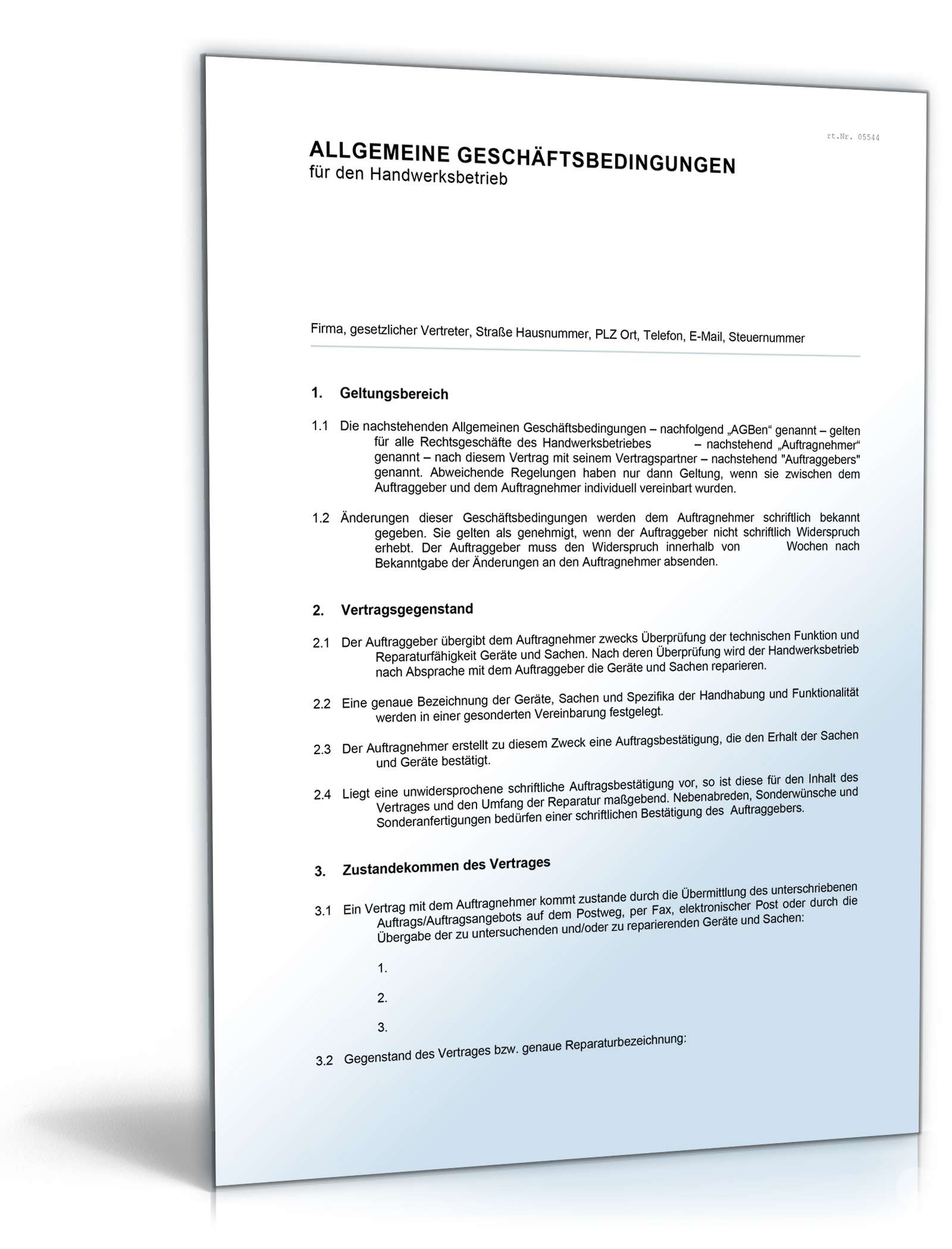 AGB Handwerker Word