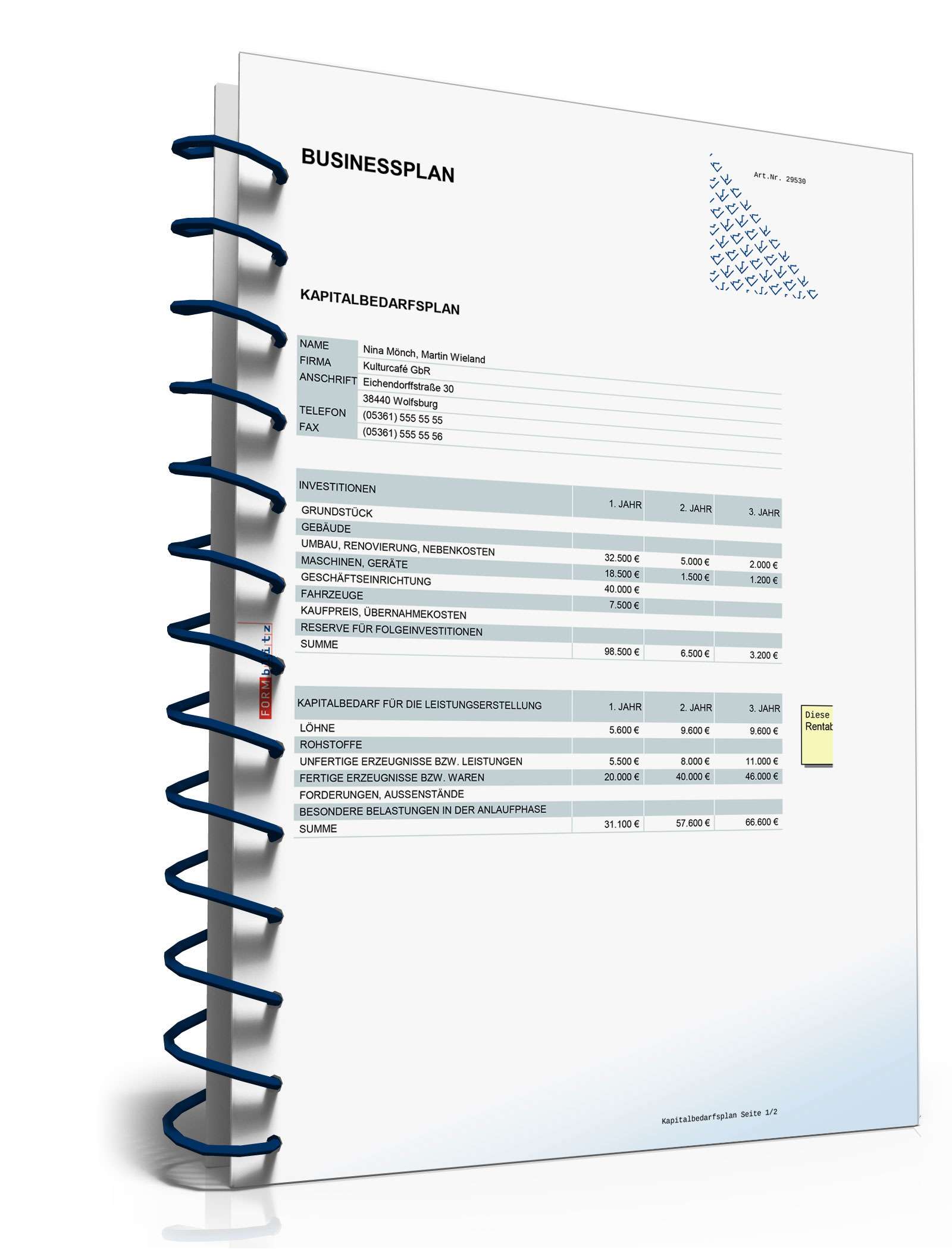 Businessplan Kulturcafé Excel. Seite: 18
