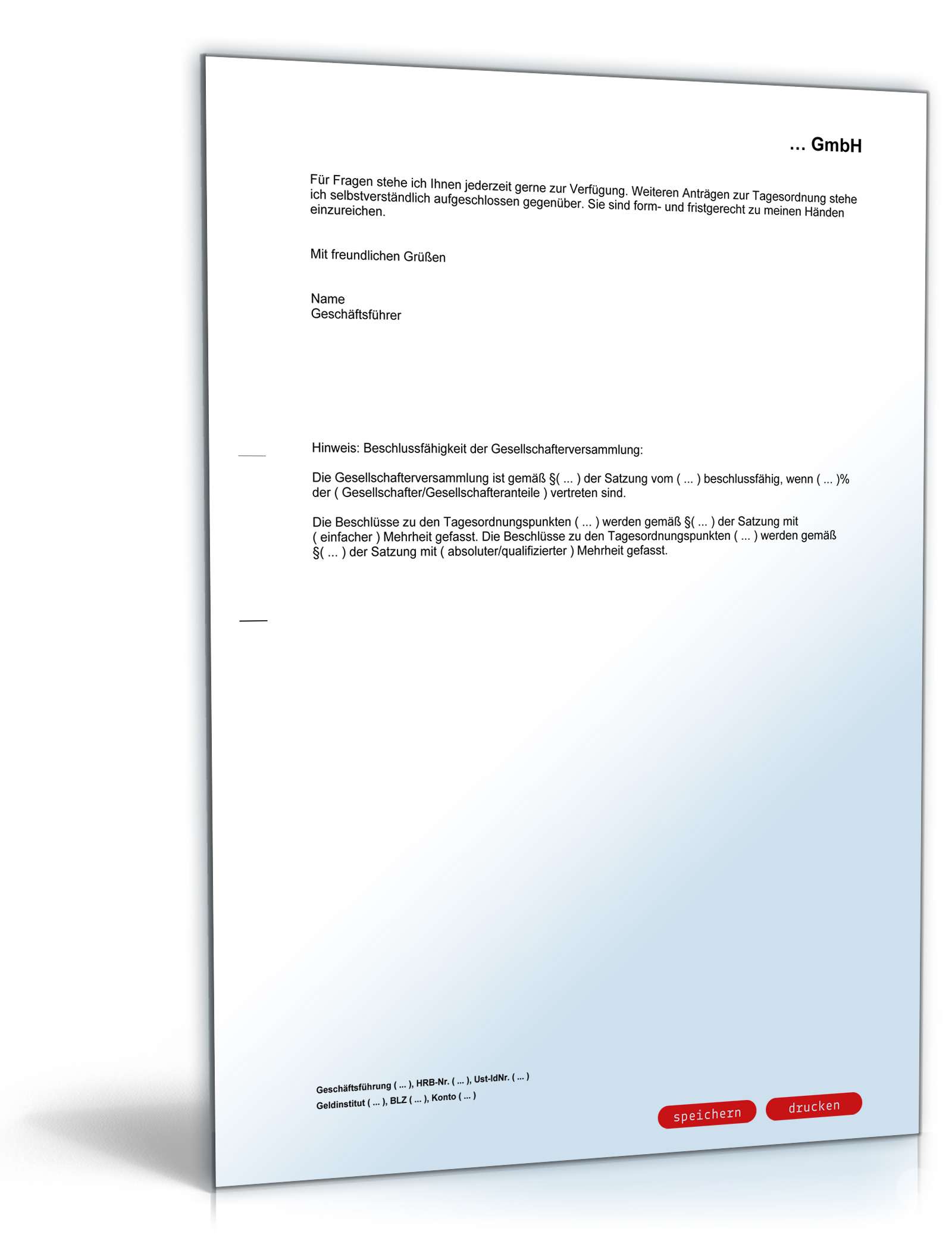 Einladung Gesellschafterversammlung PDF. Seite: 2