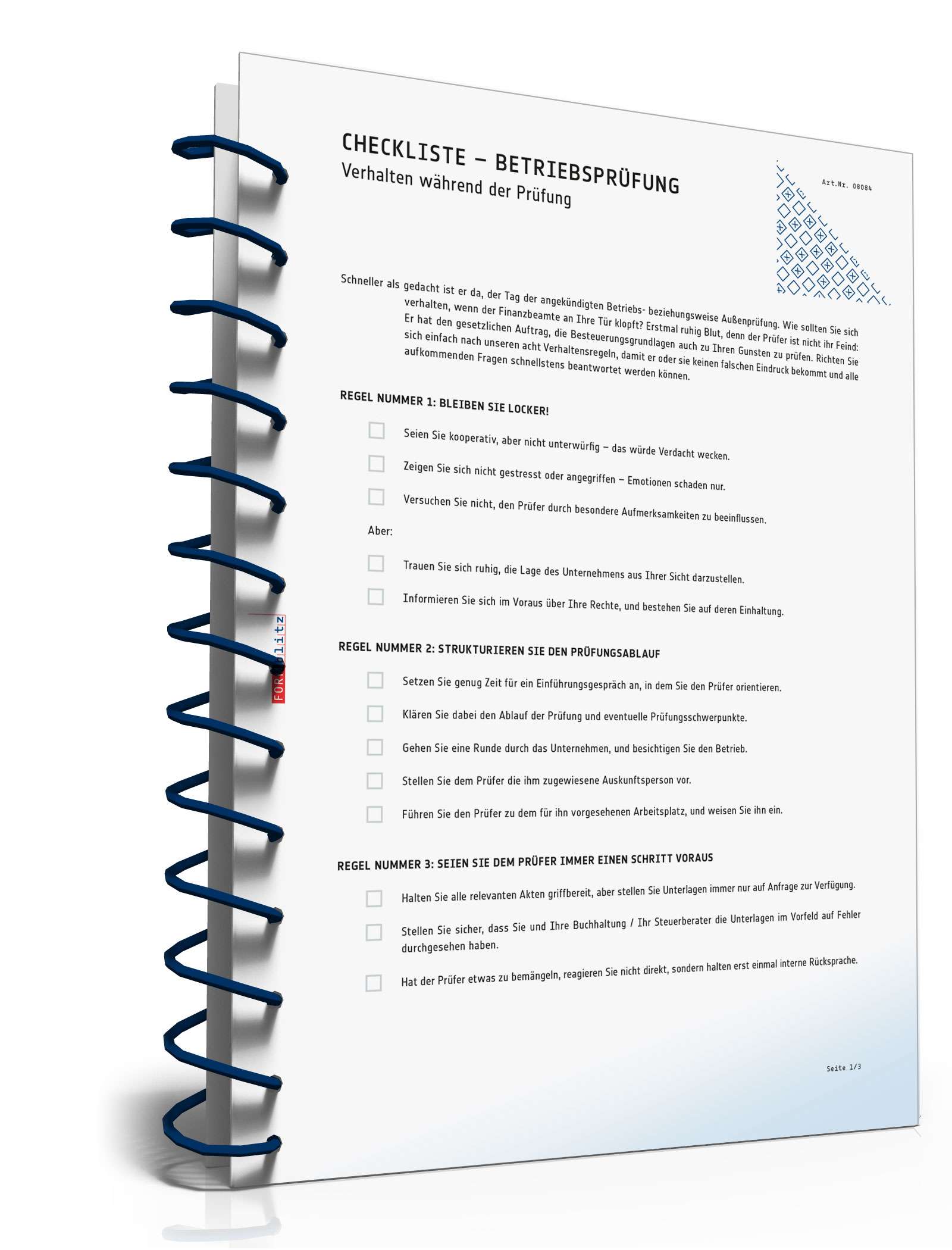 Checkliste Verhalten während Betriebsprüfung PDF