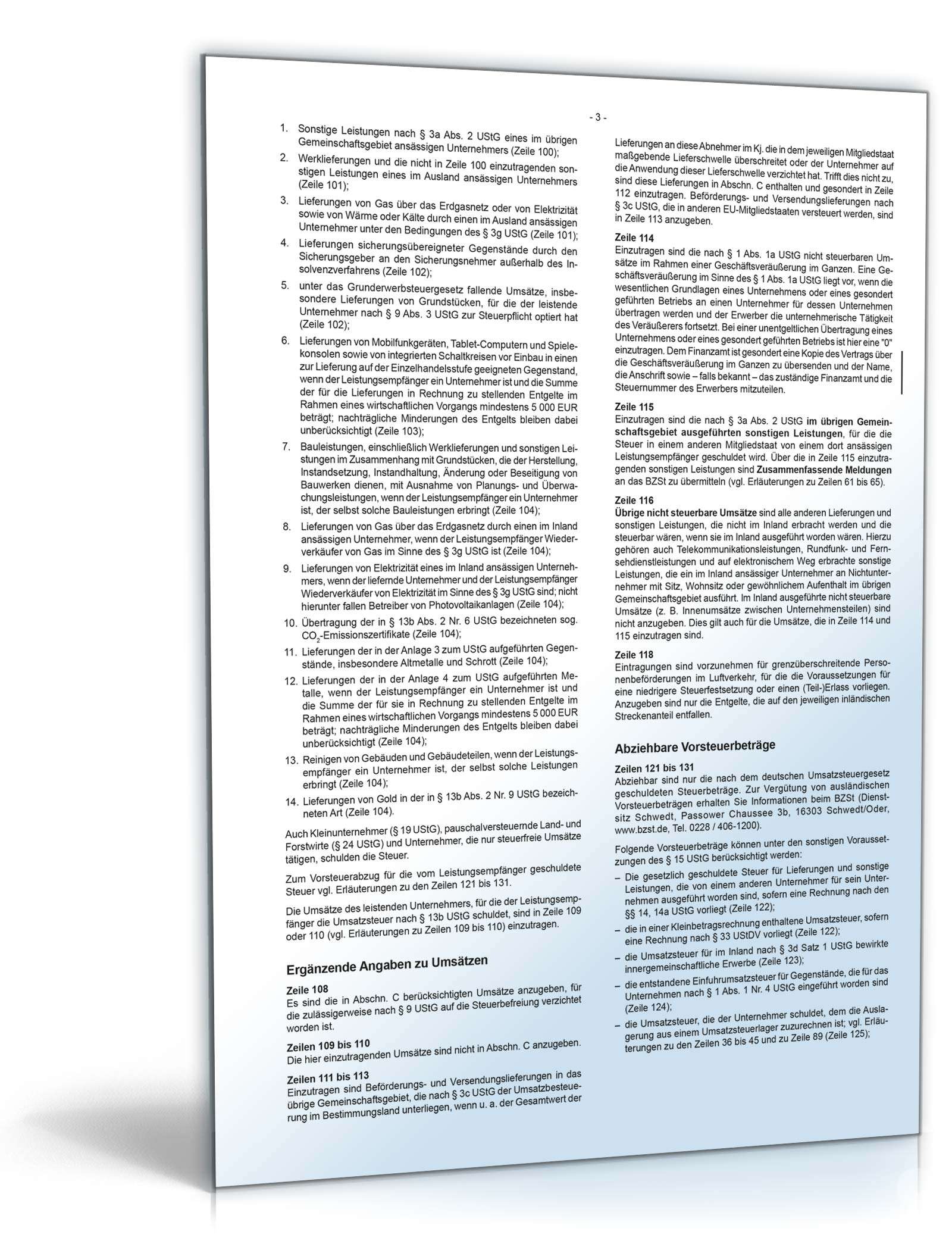 Anleitung zur Umsatzsteuererklärung 2018 PDF. Seite: 4