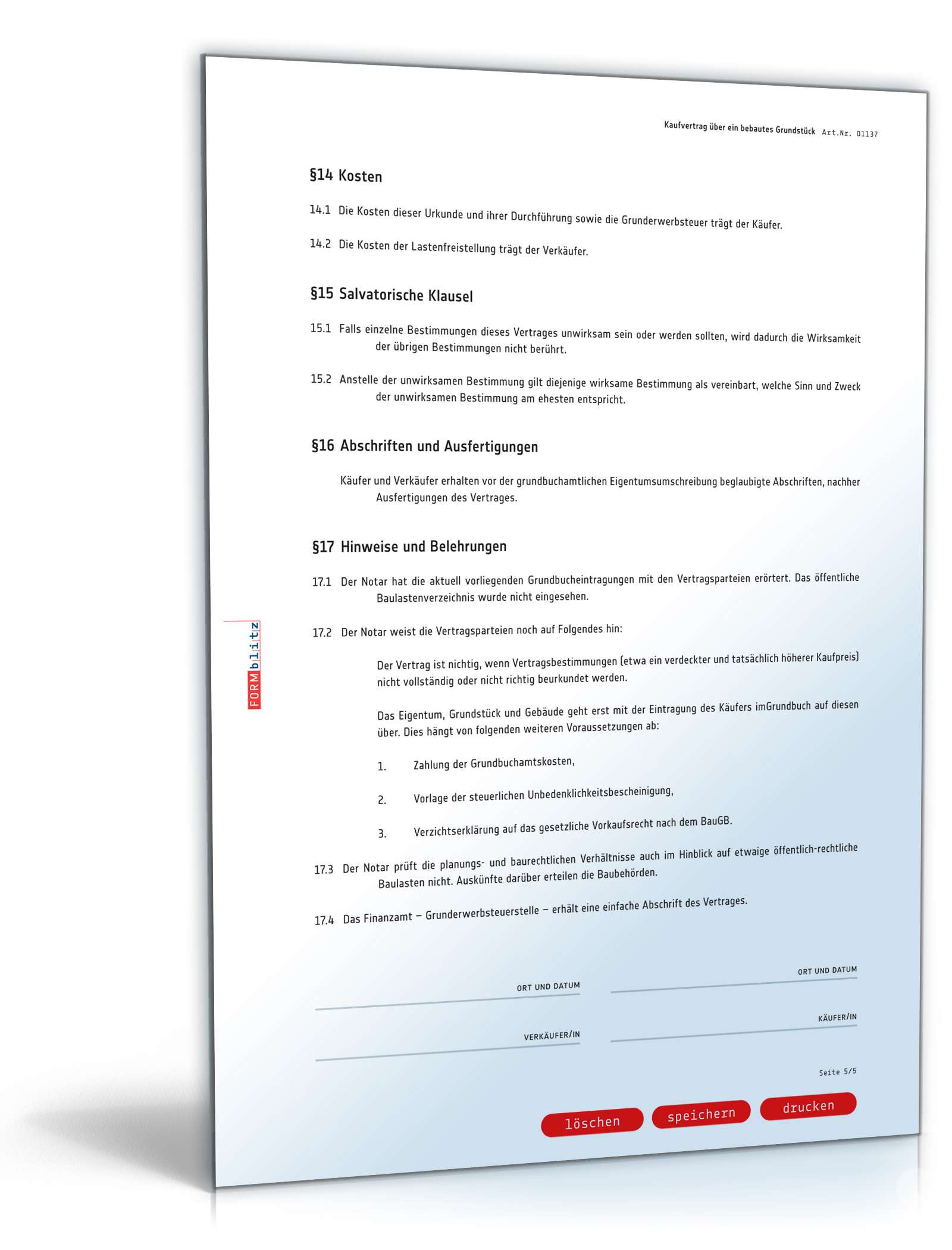 Kaufvertrag Haus PDF. Seite: 5