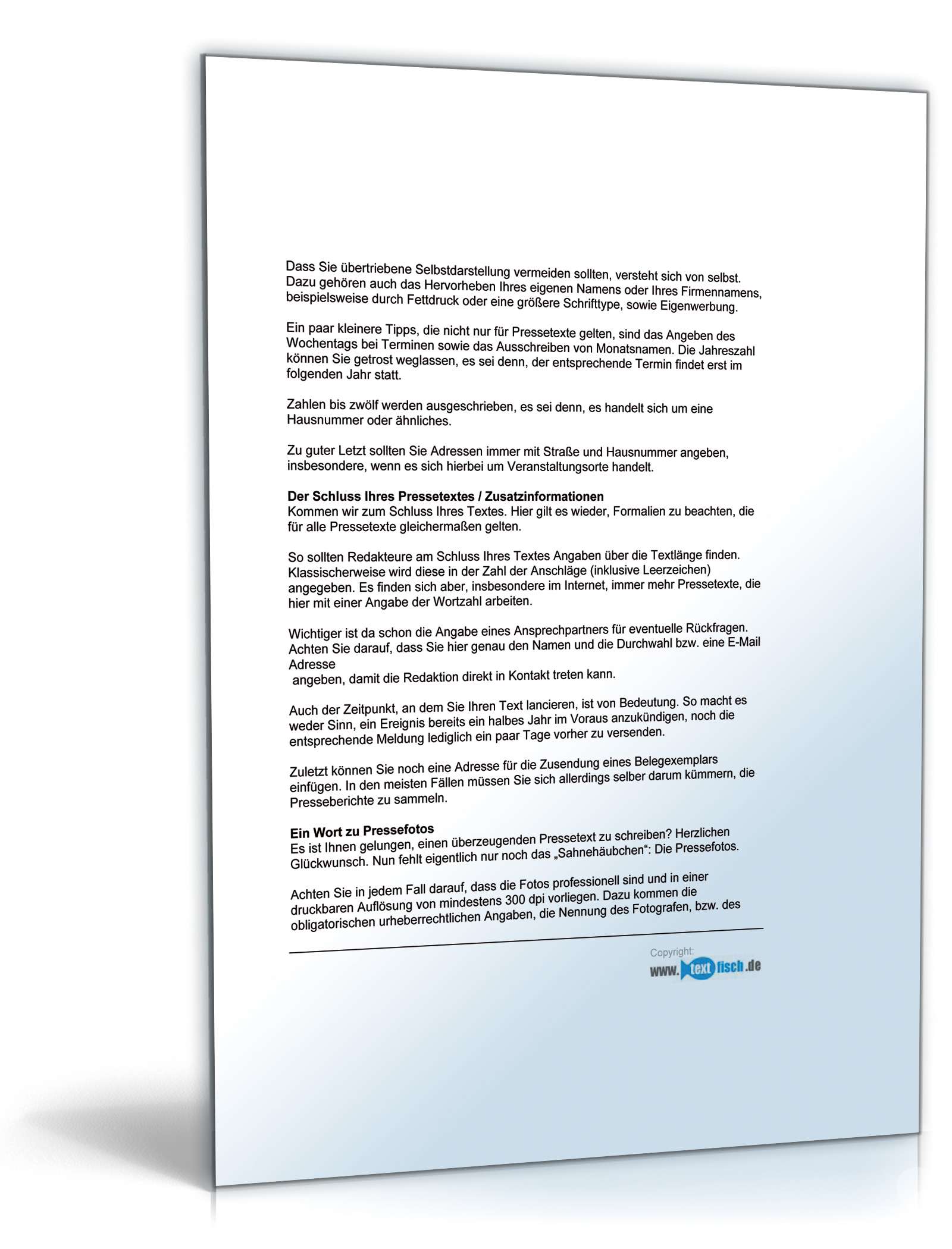 Pressemitteilung zur Ankündigung einer Tournee PDF. Seite: 8