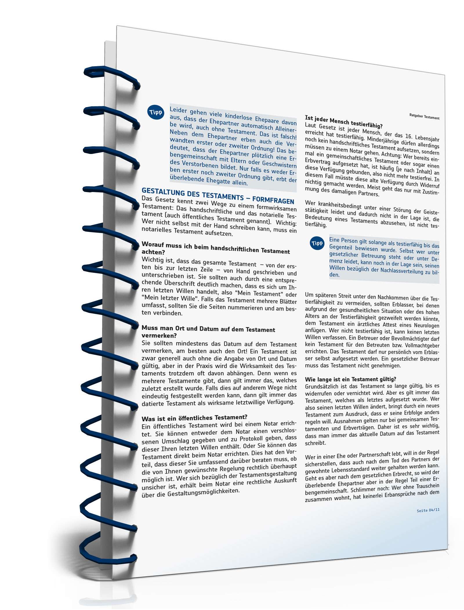 Ratgeber Testament und Berliner Testament PDF. Seite: 4