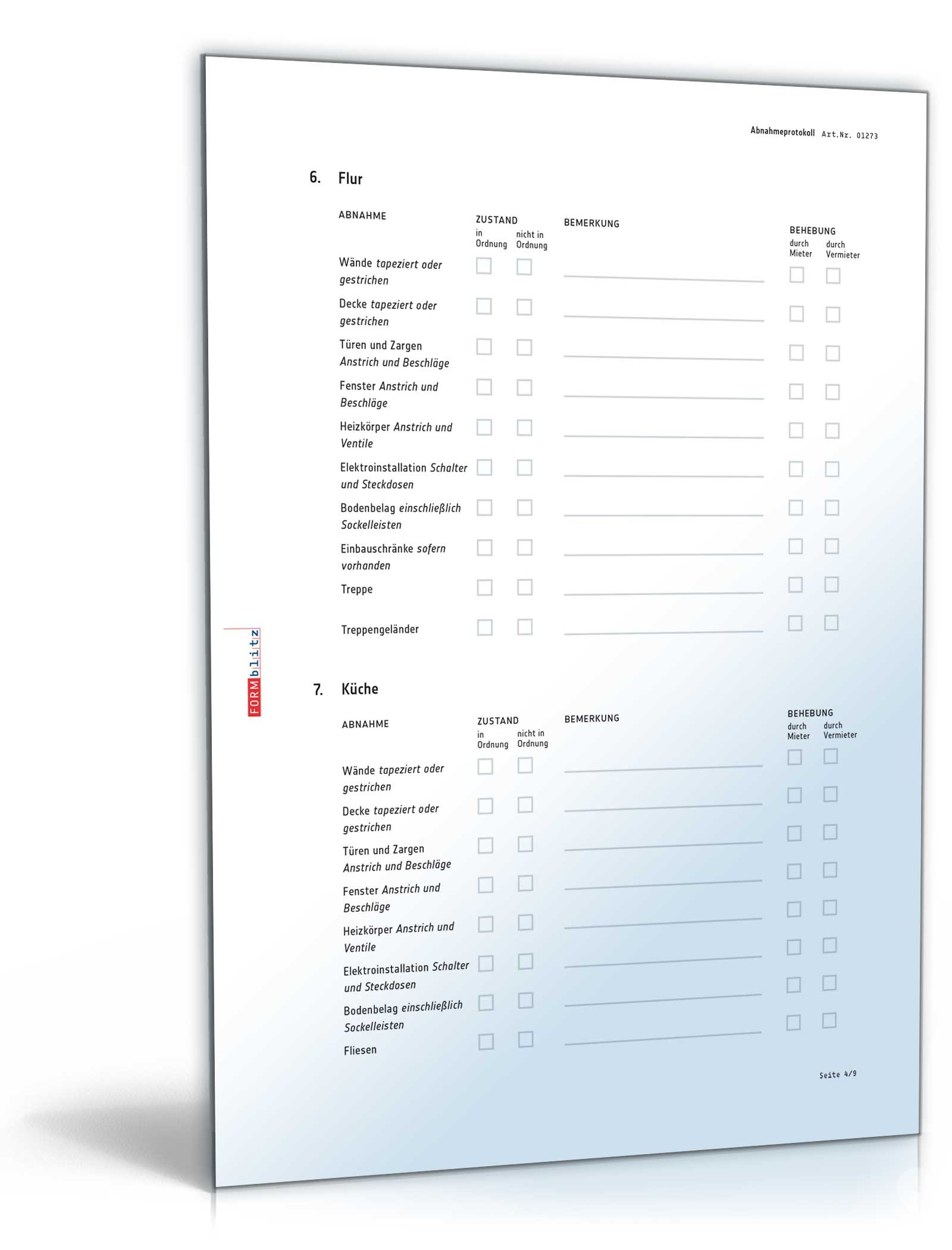 Abnahmeprotokoll Wohnung PDF. Seite: 5