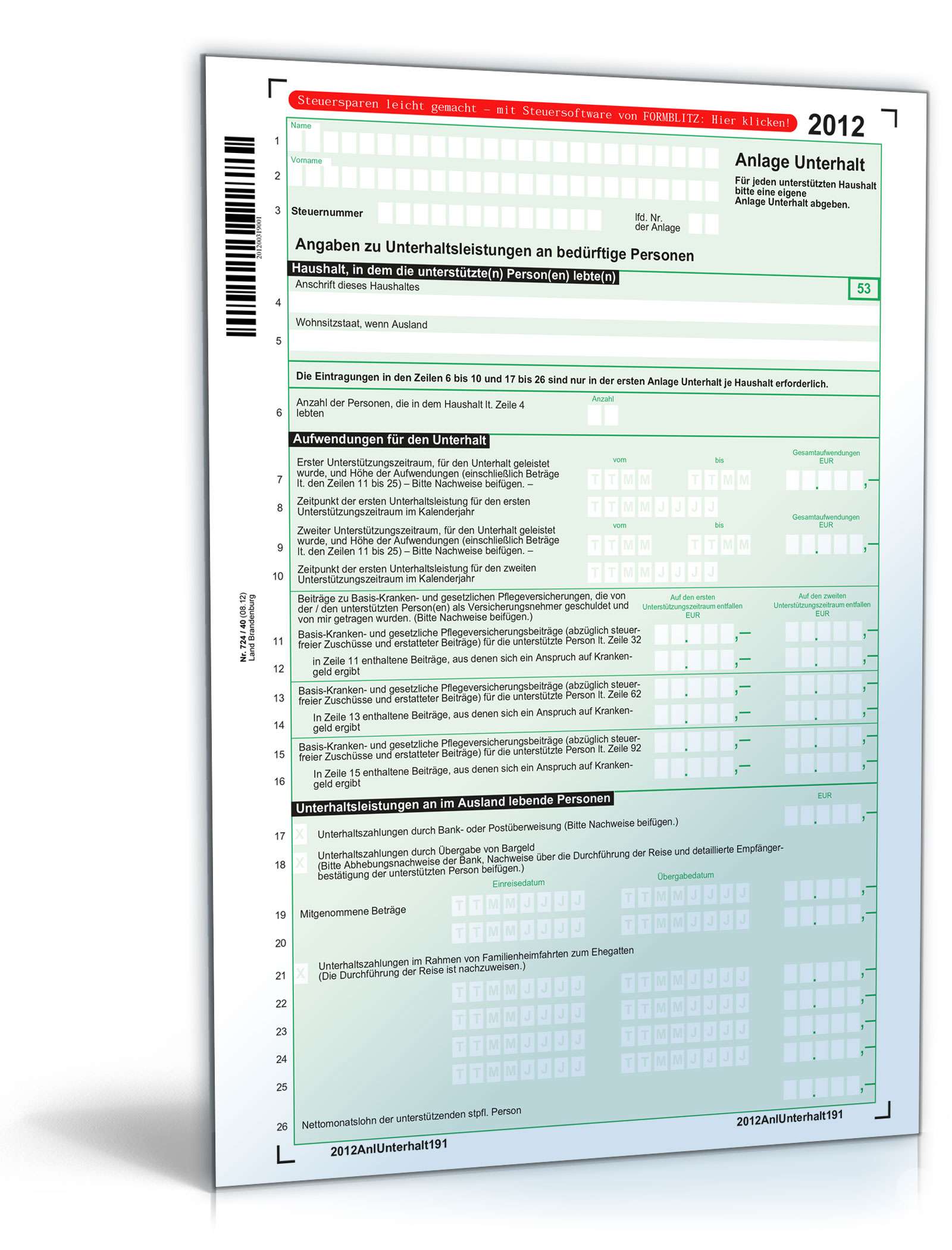 Anlage Unterhalt 2012 PDF