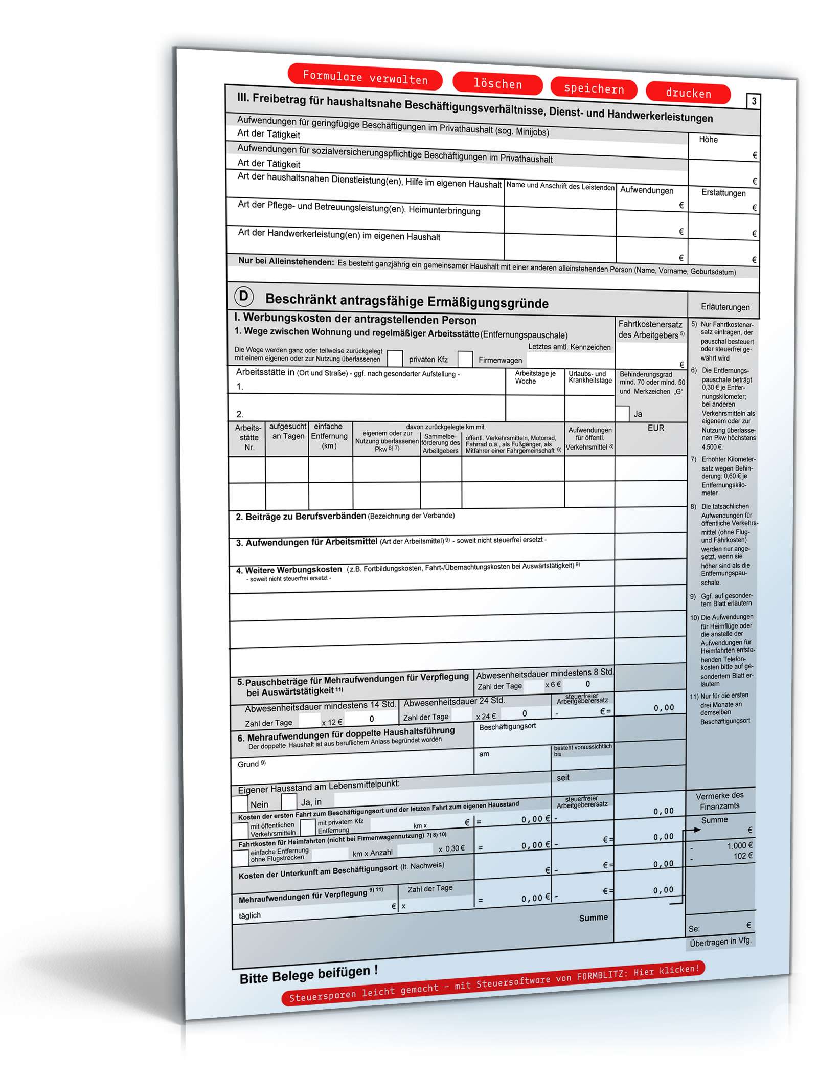 Antrag auf Lohnsteuer-Ermäßigung 2013 PDF. Seite: 3